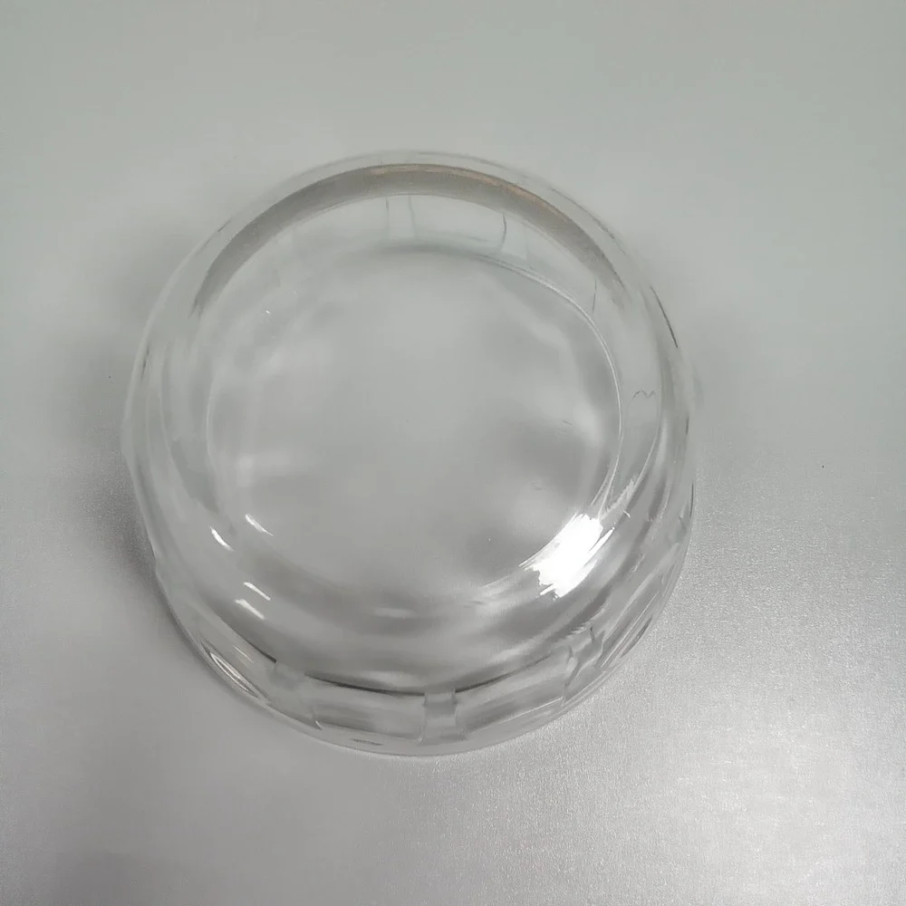 Vereco France Clear Ribbed Glass Serving Bowl Paneled Round‎ 7.25 Inch Vintage